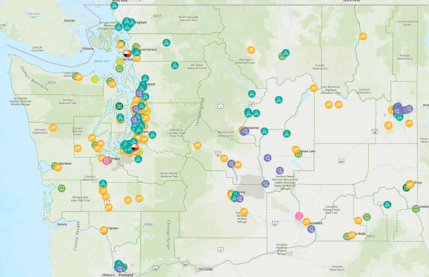 Screenshot of Clean & Prosperous WA's Risk of Repeal map