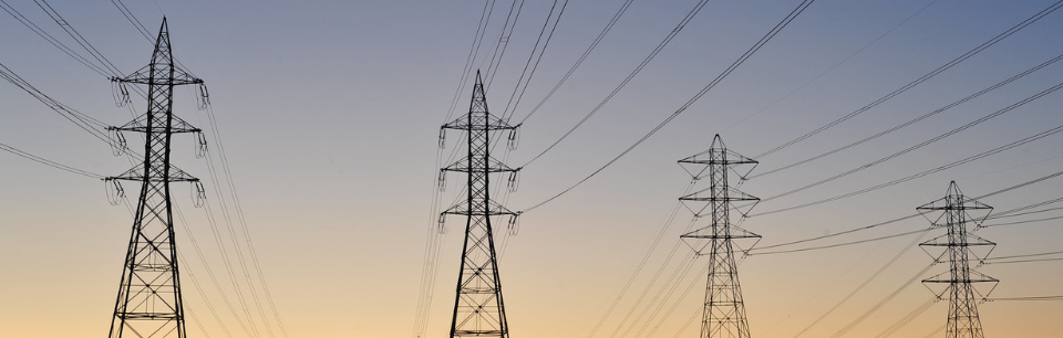 powerlines at sunrise